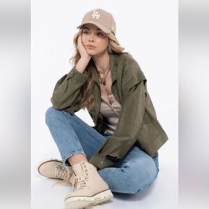 Olive Green Moto Jacket